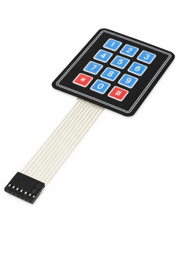 4x3 Matrix Membrane Keypad Module compatible with Arduino, ESP32 and other microcontroller based electronics and IoT projects